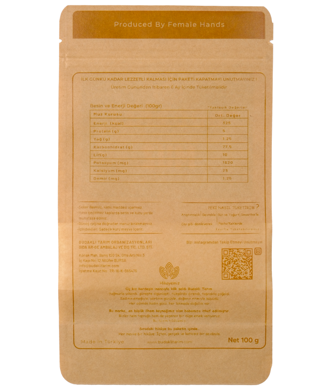 Kurutulmuş Muz 100 Gr.