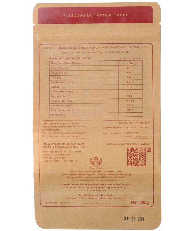 Pancarlı Elma Kurusu 100 Gr.